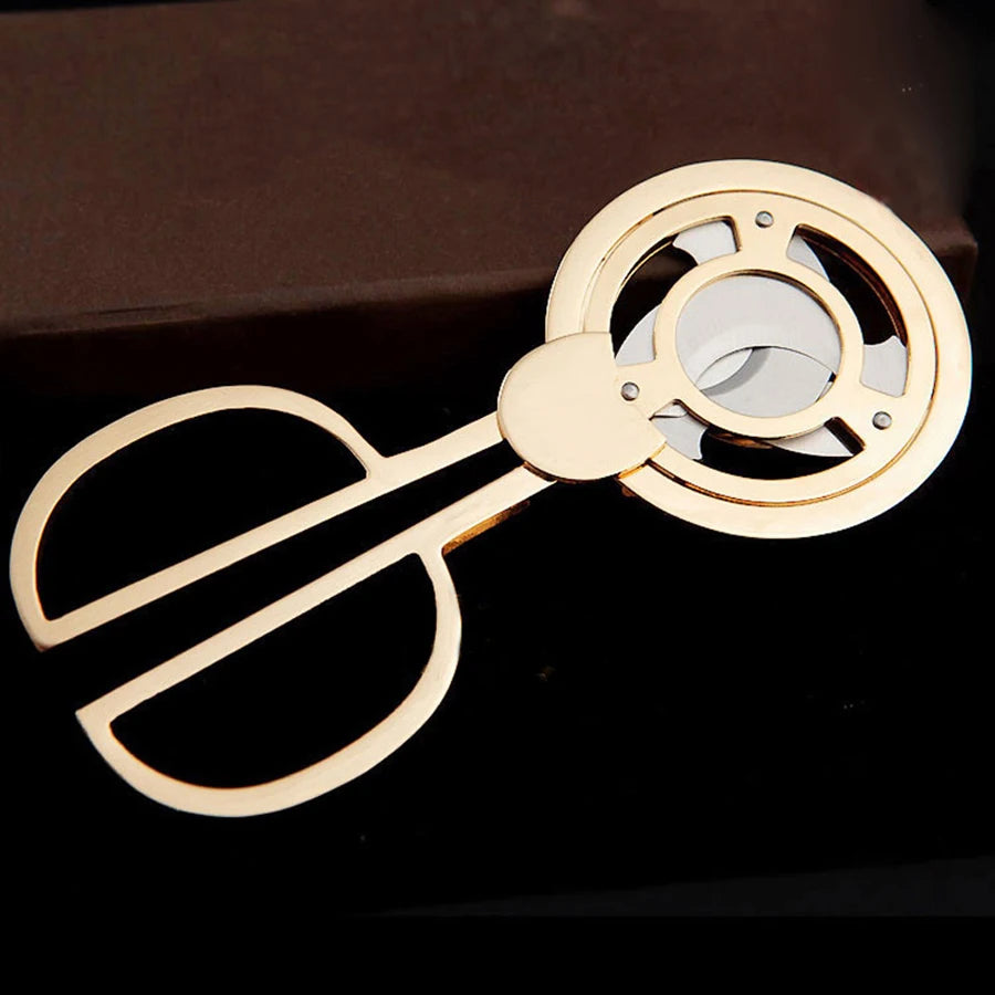 Flame Lover Cuba Cigar Cutter Guillotine Puncher Scissors Knife Stainless Steel 3 Sharp Blades Cutting Accessories Gold Plated by Passport Outfitters