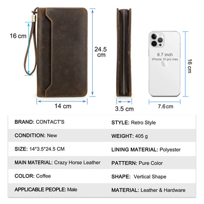 Family Genuine Leather Passport Wallet with AirTag Slot for Travel - Passport Outfitters Apparel 