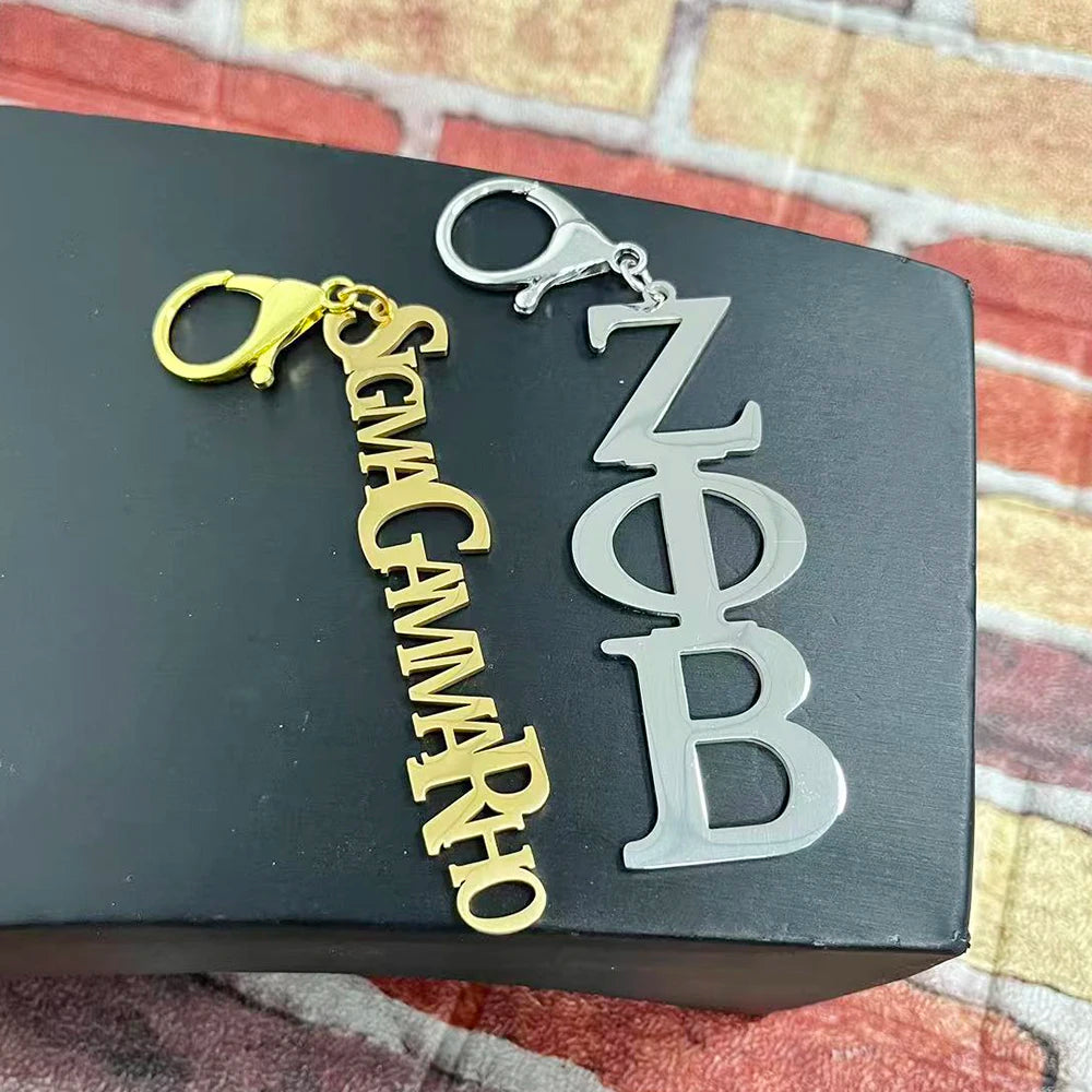 Party sisters Gift Greek Organization Letter Stainless Steel Keychain by Passport Outfitters