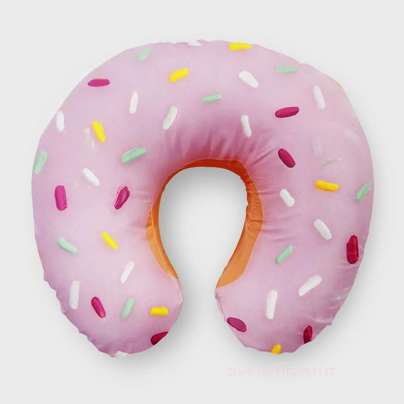 Cute Cartoon Style Travel Neck Pillow U-Shaped  Inflatable Cushion For Kids Adults Family Friends