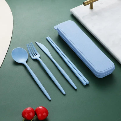 4Pcs Portable Travel Cutlery Sets With Box Chopsticks - Passport Outfitters Apparel 