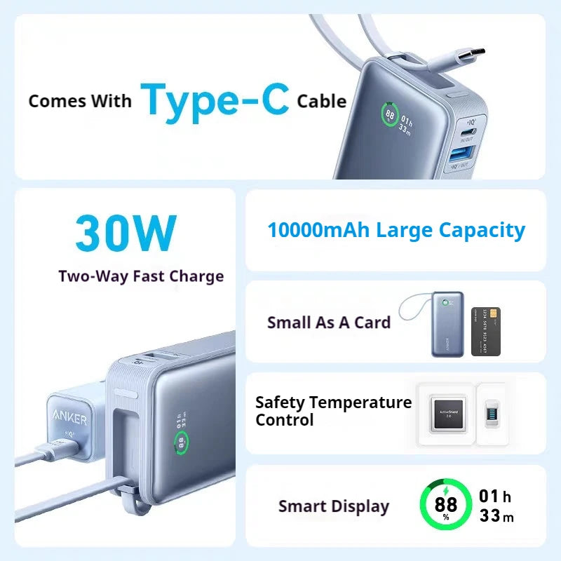 ANKER Nano 10000mAh Power Bank 30W - Passport Outfitters Apparel 