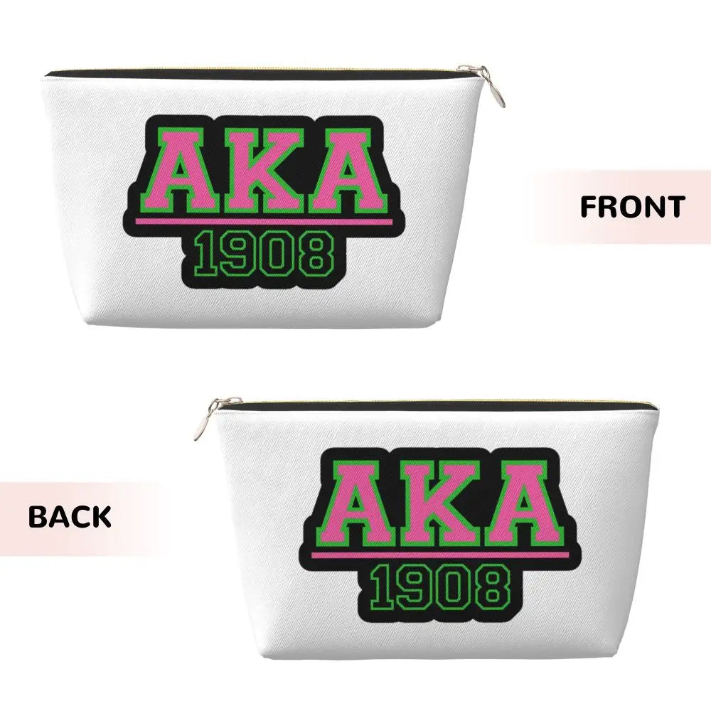 AKA Sorority 5 Women Cosmetic Bag Travel Makeup Organizer Pouch Toiletry Storage Dopp Kit Box by Passport Outfitters