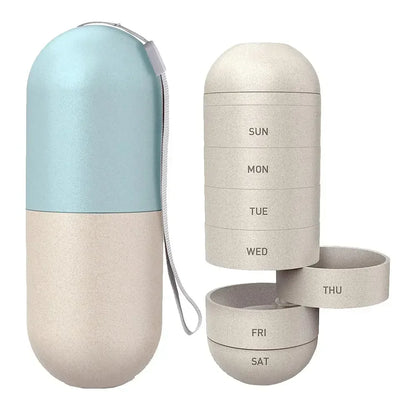 Pill Splitters Cute Weekly Pill Organizer BPA Free Travel Hiking 7 Day Pill Box Case To Hold Pills Vitamins Fish Oil Supplements by Passport Outfitters