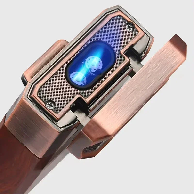 Metal High-end Cigar Lighter with Unique Wind Proof V-shaped Cutting Double Jet Flame Butane Gas Lighter Cigar Accessories by Passport Outfitters