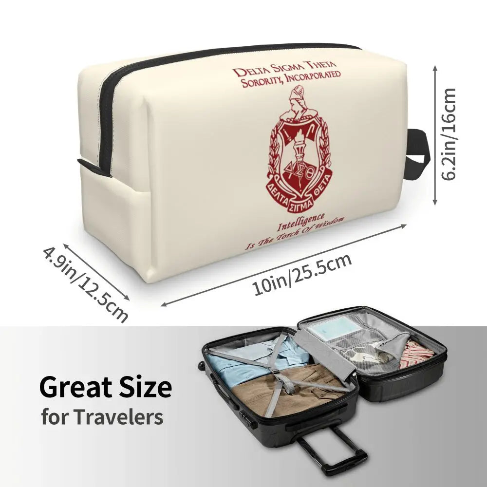 Delta Sigma Theta Sorority Gifts Makeup Bag Cosmetic Organizer Storage Dopp Kit Toiletry Cosmetic Bag for Women Beauty Travel by Passport Outfitters