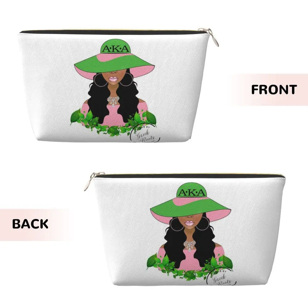 AKA Sorority 5 Women Cosmetic Bag Travel Makeup Organizer Pouch Toiletry Storage Dopp Kit Box by Passport Outfitters