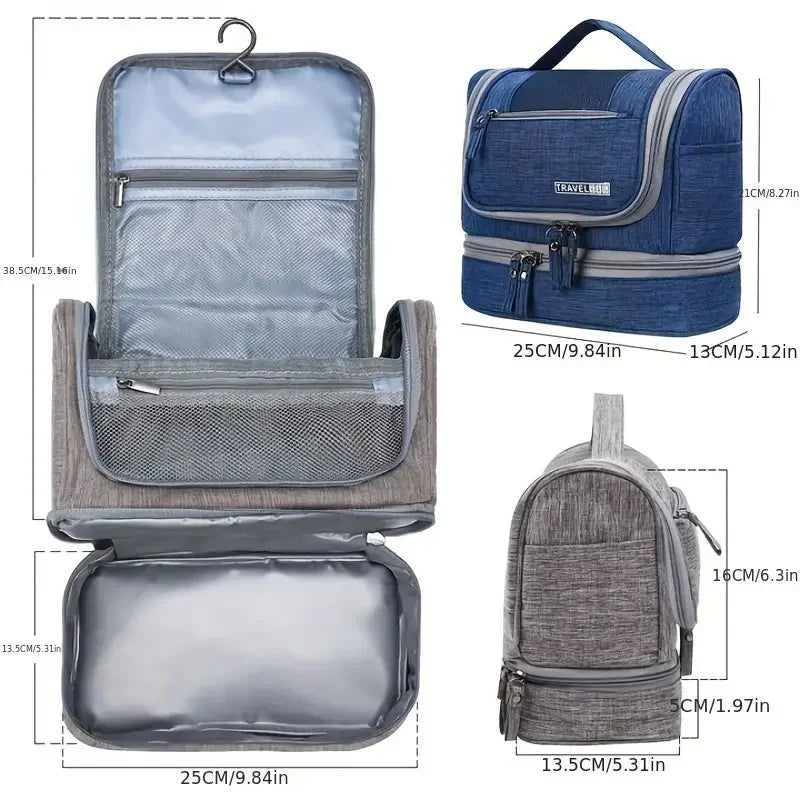 New Portable Toiletry Washbag with Hanging Hook Men Makeup Bag Wash Toiletry Travel Organizer Women Cosmetic Storage Bag by Passport Outfitters