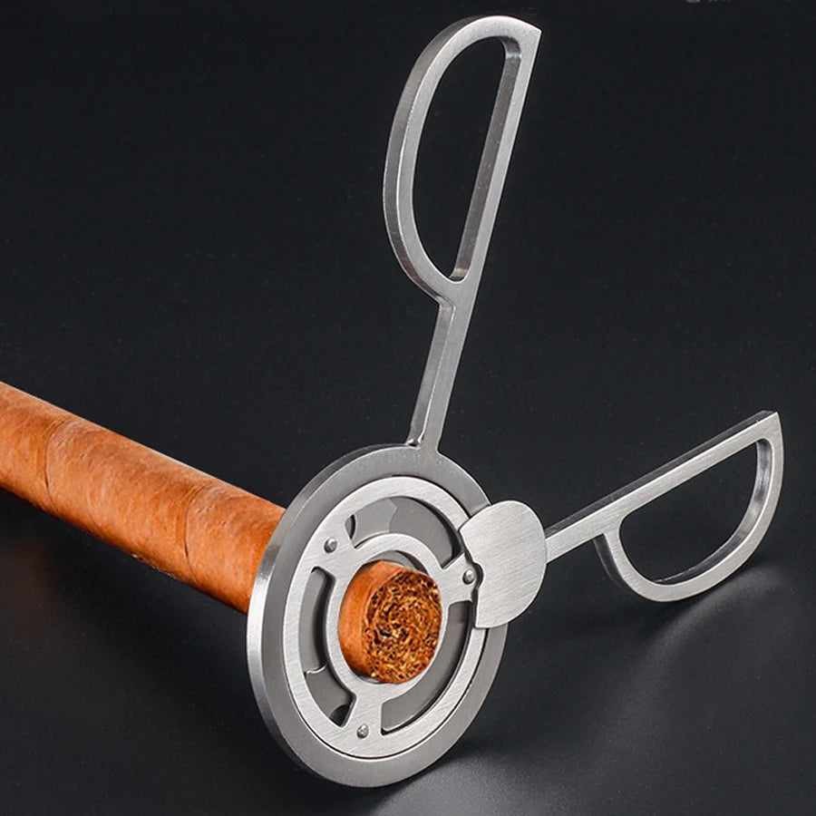 Flame Lover Cuba Cigar Cutter Guillotine Puncher Scissors Knife Stainless Steel 3 Sharp Blades Cutting Accessories Gold Plated by Passport Outfitters