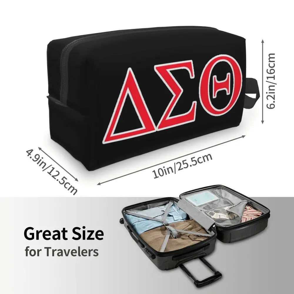 Delta Sigma Theta Sorority Gifts Makeup Bag Cosmetic Organizer Storage Dopp Kit Toiletry Cosmetic Bag for Women Beauty Travel by Passport Outfitters