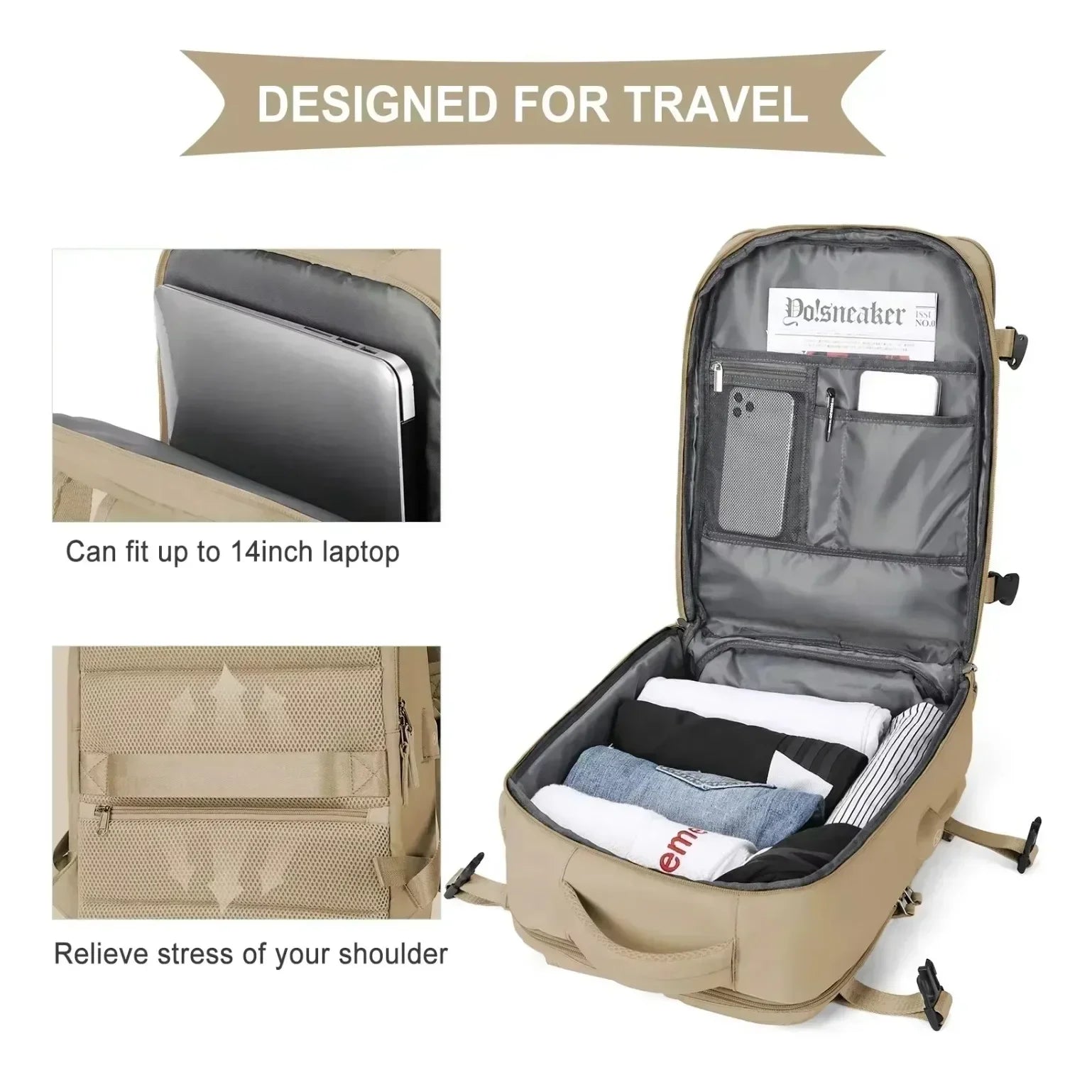 Backpack 40x30x20 Airplane, Cabin Hand Luggage Backpack, Laptop Backpack for Aeroplane Travel, School Backpack by Passport Outfitters