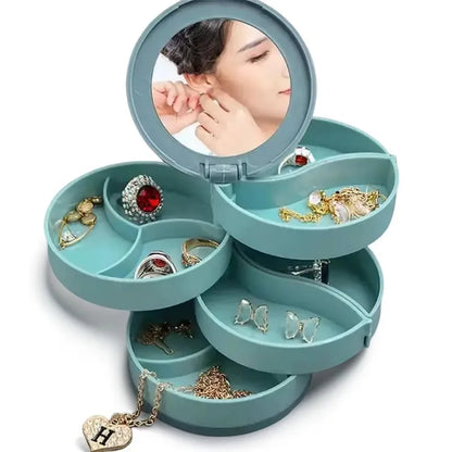 1pc Blue/Pink Jewelry Stand Holder Display Tray Jewelry Storage Box Multilayer Rotating Plastic Stand Earring Ring Box Cosmetics by Passport Outfitters