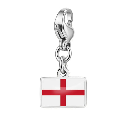 10mm Country Flag Charms Pendant Necklace Bracelet Keychain Bagchain Stainless Steel Jewelry A Commemorative Gift For A Friend by Passport Outfitters
