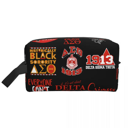 Delta Sigma Theta Sorority Gifts Makeup Bag Cosmetic Organizer Storage Dopp Kit Toiletry Cosmetic Bag for Women Beauty Travel by Passport Outfitters
