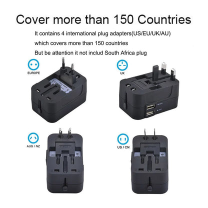 Universal Worldwide All in One Phone Charger Travel Wall AC Power Plug Adapter with Dual USB Charging Ports for USA EU UK AU by Passport Outfitters