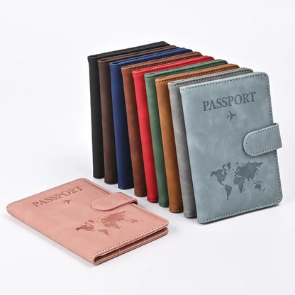 Leather Passport Holder Travel Wallet with ID Credit Card Slot PU Leather Passport Covers Case RFID Blocking Passport Protector by Passport Outfitters