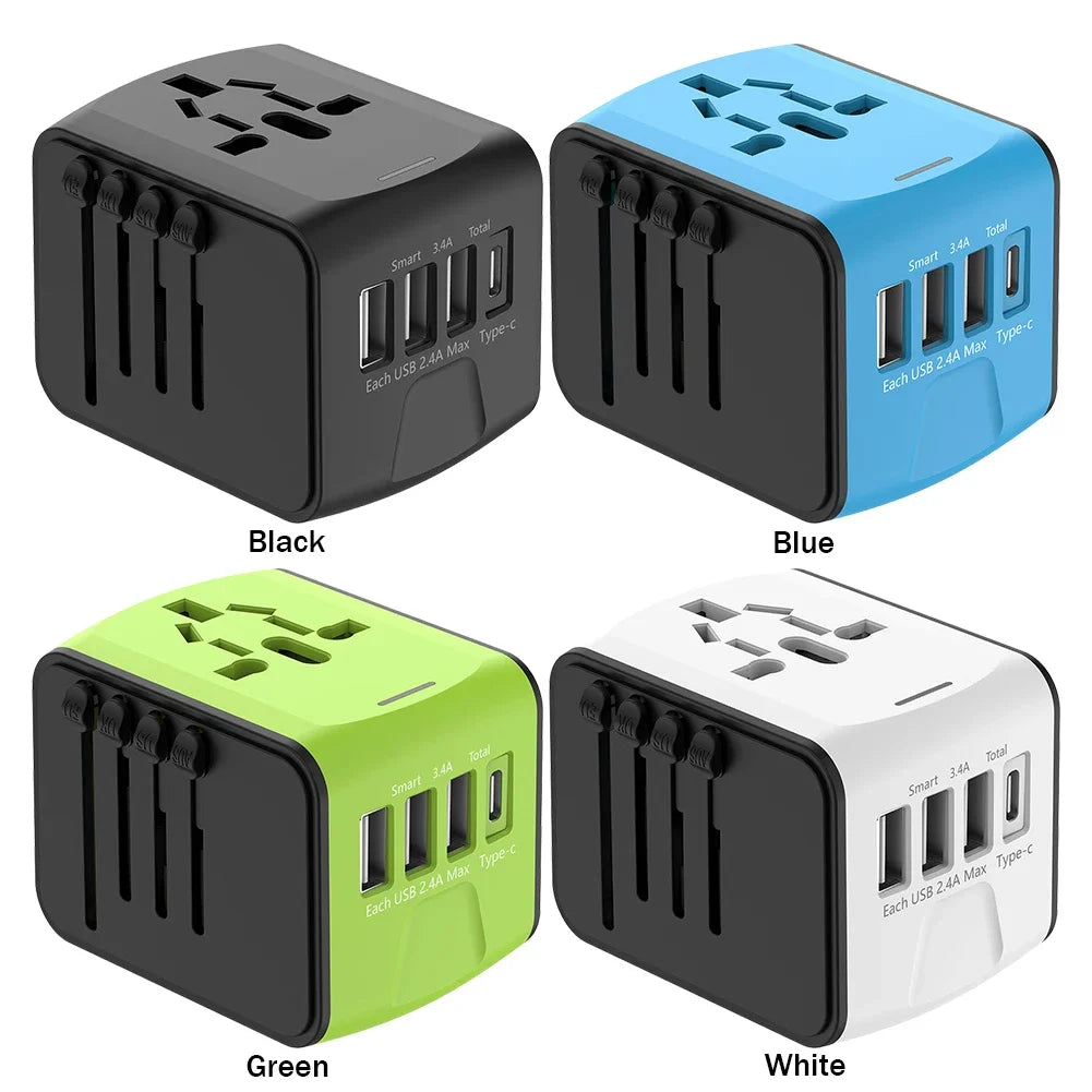 Travel Adapter Universal Power Plug UK European Union US Socket International 3USB Type C Wall Charger for Global Adapters by Passport Outfitters