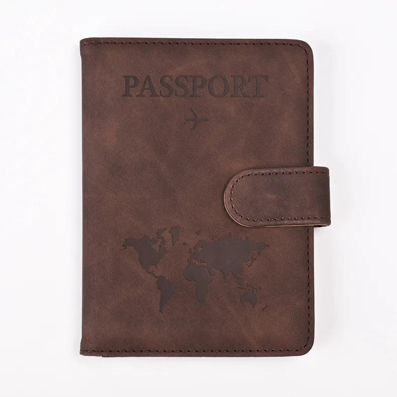 Leather Passport Holder Travel Wallet with ID Credit Card Slot PU Leather Passport Covers Case RFID Blocking Passport Protector by Passport Outfitters