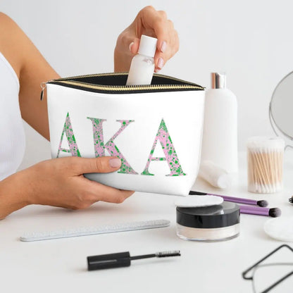 AKA Sorority 5 Women Cosmetic Bag Travel Makeup Organizer Pouch Toiletry Storage Dopp Kit Box by Passport Outfitters