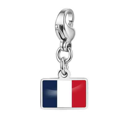 10mm Country Flag Charms Pendant Necklace Bracelet Keychain Bagchain Stainless Steel Jewelry A Commemorative Gift For A Friend by Passport Outfitters