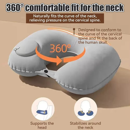 Travel Neck Inflatable U-shaped  Foldable Airplane Pillow - Passport Outfitters Apparel 