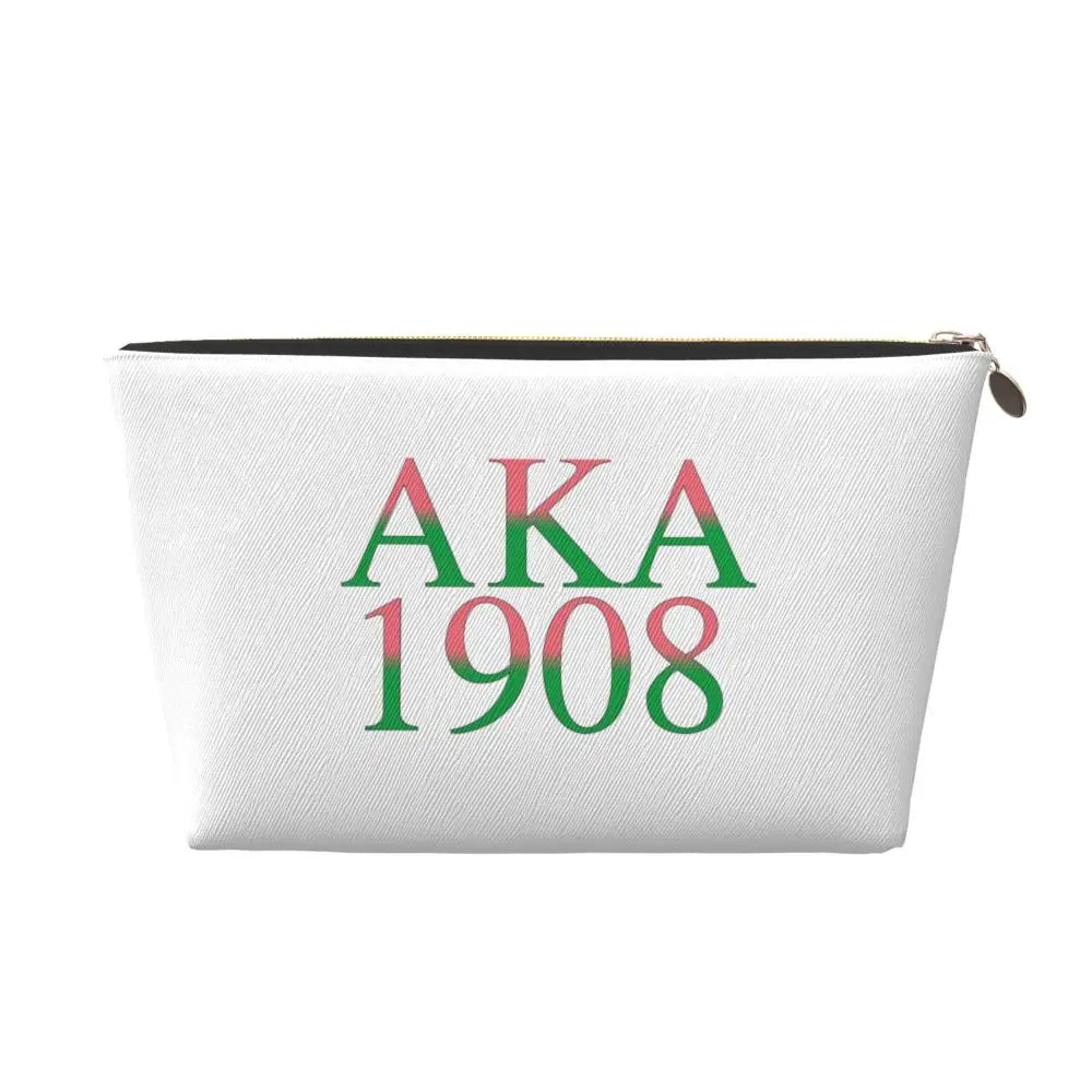 AKA Sorority 10 Women Cosmetic Bags Travel Makeup Organizer Pouch Toiletry Storage Dopp Kit Case by Passport Outfitters