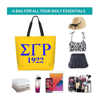 Sigma Gamma Rho 1922 Shopping Tote Bag Canvas Large Capacity Shoulder Bags Shopper Grocery Handbag for Women by Passport Outfitters