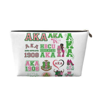 AKA Sorority 10 Women Cosmetic Bags Travel Makeup Organizer Pouch Toiletry Storage Dopp Kit Case by Passport Outfitters