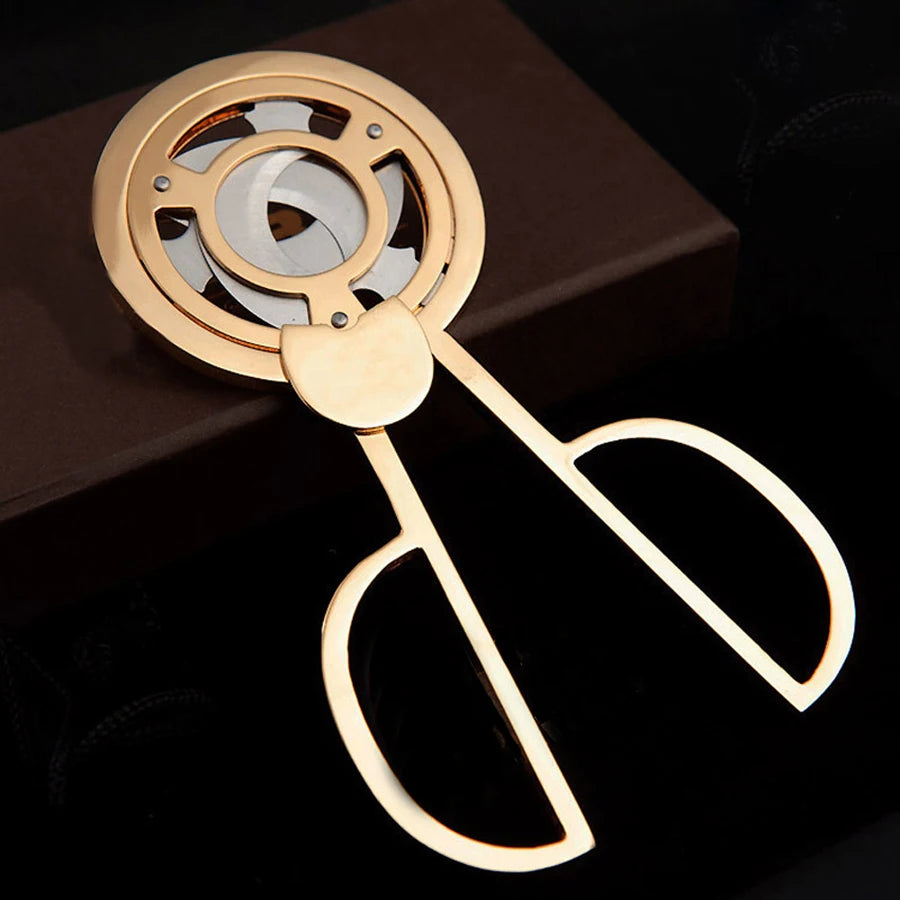 Flame Lover Cuba Cigar Cutter Guillotine Puncher Scissors Knife Stainless Steel 3 Sharp Blades Cutting Accessories Gold Plated by Passport Outfitters