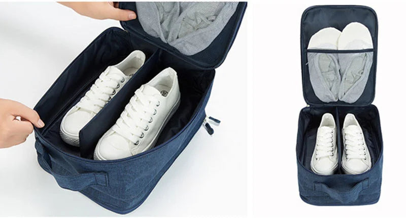 Black Gray Portable Shoe Bag For Travel Waterproof Storage Organizer Fashion Suitcase Organizers Travel Shoes Storage Bag