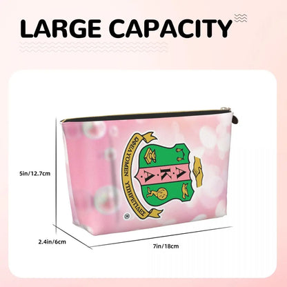 AKA Sorority 5 Women Cosmetic Bag Travel Makeup Organizer Pouch Toiletry Storage Dopp Kit Box by Passport Outfitters
