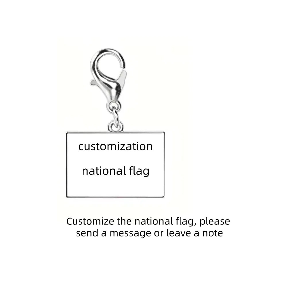 10mm Country Flag Charms Pendant Necklace Bracelet Keychain Bagchain Stainless Steel Jewelry A Commemorative Gift For A Friend by Passport Outfitters