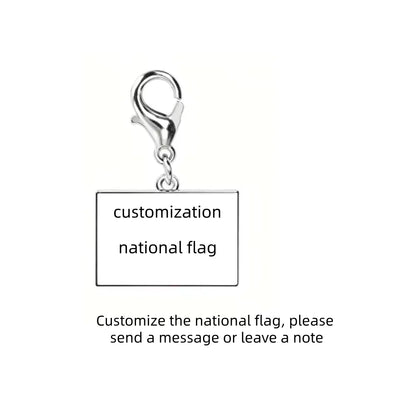 10mm Country Flag Charms Pendant Necklace Bracelet Keychain Bagchain Stainless Steel Jewelry A Commemorative Gift For A Friend by Passport Outfitters