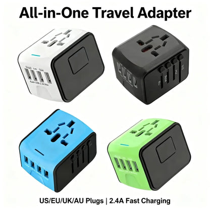 Travel Adapter Universal Power Plug UK European Union US Socket International 3USB Type C Wall Charger for Global Adapters by Passport Outfitters