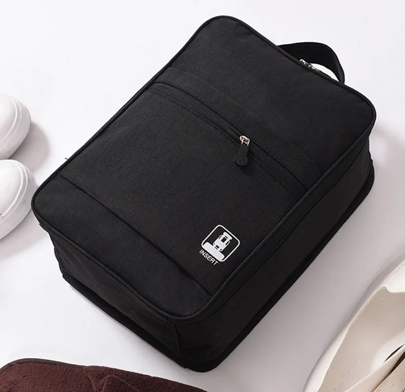 Black Gray Portable Shoe Bag For Travel Waterproof Storage Organizer Fashion Suitcase Organizers Travel Shoes Storage Bag