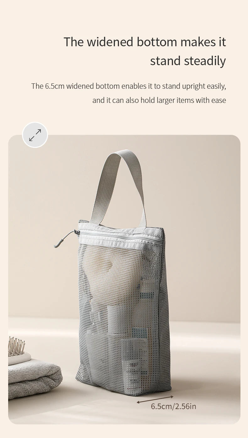 23x26cm Portable Toiletry Bag with Handy Handle Large Capacity Mesh Toiletry Storage Bag Makeup Bag for Business Trips Travel by Passport Outfitters