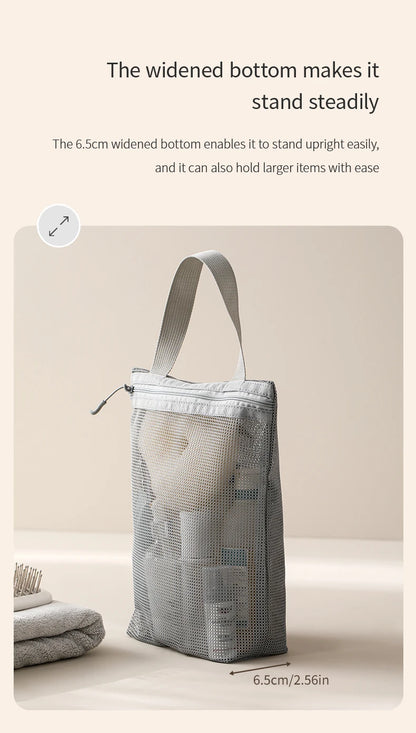 23x26cm Portable Toiletry Bag with Handy Handle Large Capacity Mesh Toiletry Storage Bag Makeup Bag for Business Trips Travel by Passport Outfitters