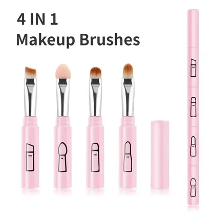 4 IN 1 Multifunctional Makeup Brushes Set Makeup Gadget Detachable Lip Eyeshadow Brush Sponge Eyeshadow Brush for Home Travel by Passport Outfitters