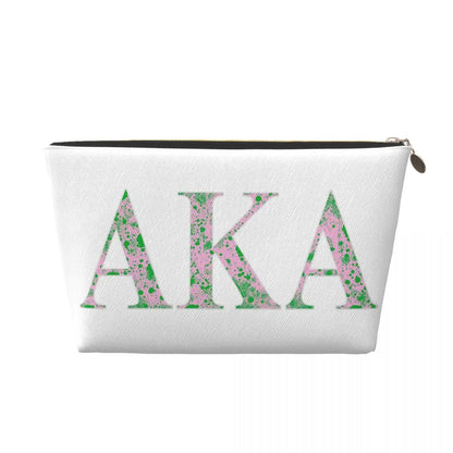 AKA Sorority 5 Women Cosmetic Bag Travel Makeup Organizer Pouch Toiletry Storage Dopp Kit Box by Passport Outfitters