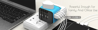 Travel Adapter Universal Power Plug UK European Union US Socket International 3USB Type C Wall Charger for Global Adapters by Passport Outfitters