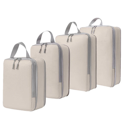 4pcs Large Capacity Travel Compression Packing Cubes Bag Portable Waterproof Suitcase Clothes Organizers For Travel Home Storage