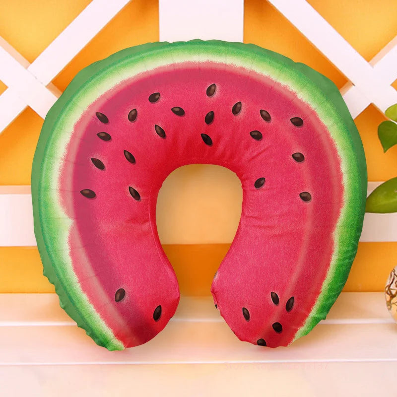 Cute Cartoon Style Travel Neck Pillow U-Shaped  Inflatable Cushion For Kids Adults Family Friends