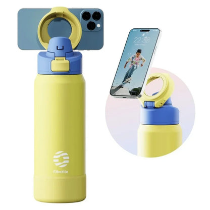 FEIJIAN 710/950ML Stainless Steel Sports Water Bottle with Magnetic Phone Holder Bouncing cover Insulation Cup Magnetic Thermos by Passport Outfitters