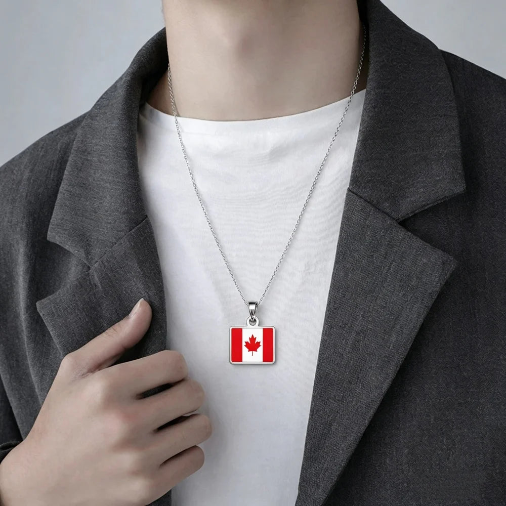 10mm Country Flag Charms Pendant Necklace Bracelet Keychain Bagchain Stainless Steel Jewelry A Commemorative Gift For A Friend by Passport Outfitters