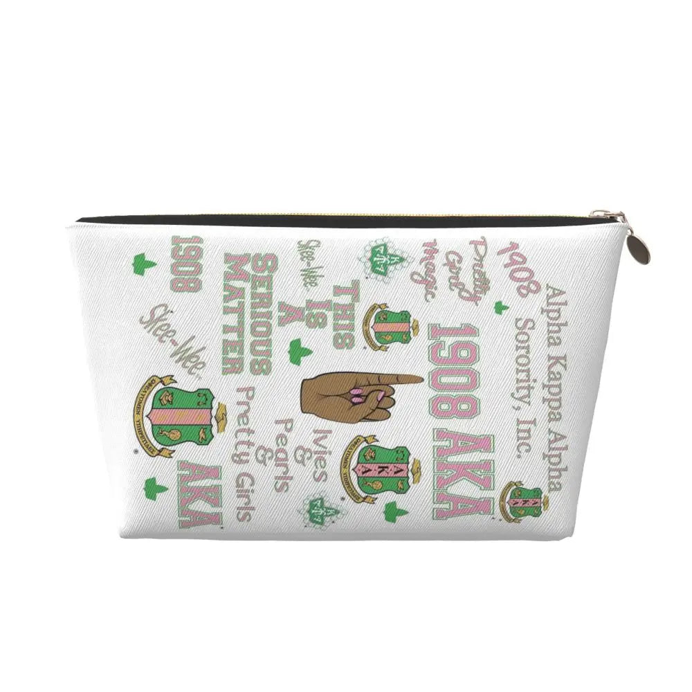 AKA Sorority 10 Women Cosmetic Bags Travel Makeup Organizer Pouch Toiletry Storage Dopp Kit Case by Passport Outfitters