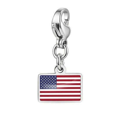 10mm Country Flag Charms Pendant Necklace Bracelet Keychain Bagchain Stainless Steel Jewelry A Commemorative Gift For A Friend by Passport Outfitters