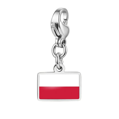 10mm Country Flag Charms Pendant Necklace Bracelet Keychain Bagchain Stainless Steel Jewelry A Commemorative Gift For A Friend by Passport Outfitters