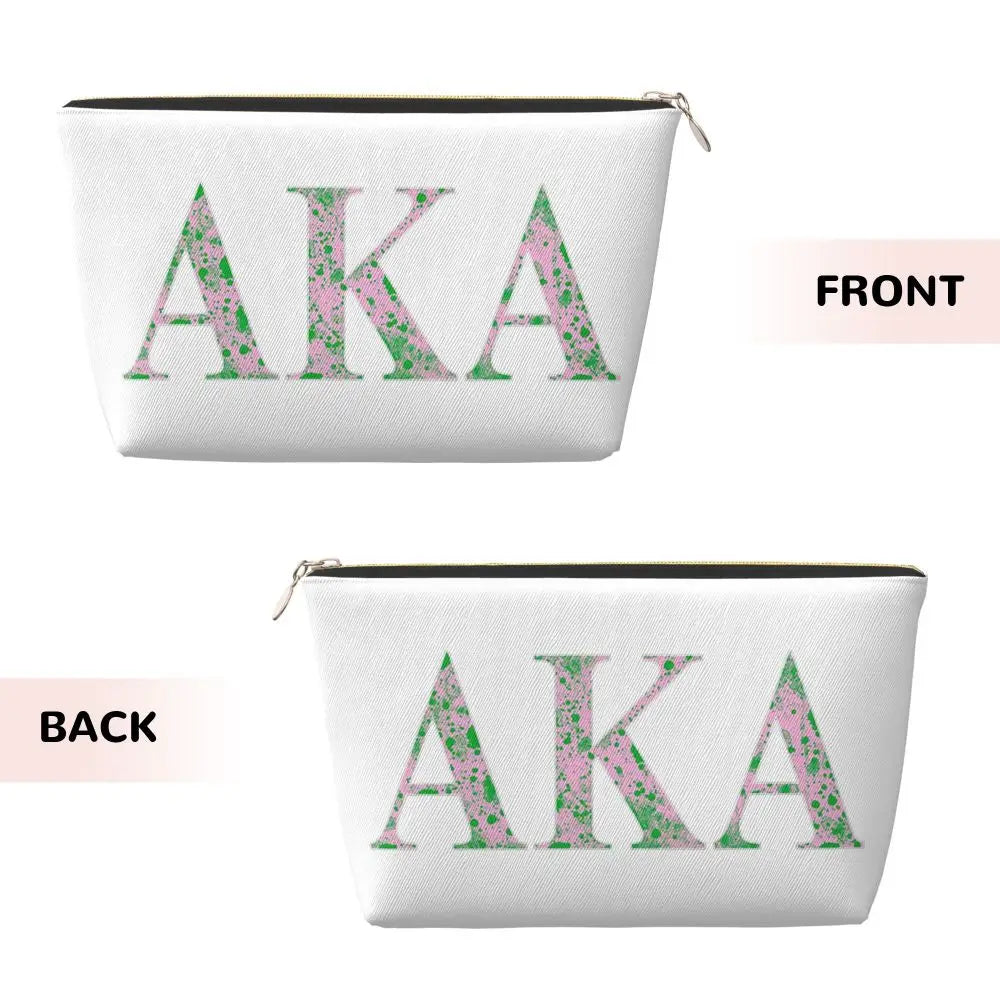 AKA Sorority 5 Women Cosmetic Bag Travel Makeup Organizer Pouch Toiletry Storage Dopp Kit Box by Passport Outfitters