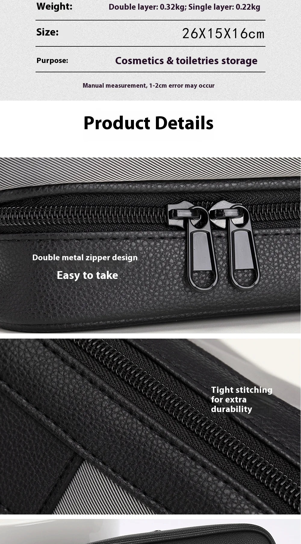 Large Capacity Women's Men Travel Toiletry Bag Makeup Cosmetics Storage Organizer Holer 2-layer Toiletry Washing Bag Waterproof by Passport Outfitters