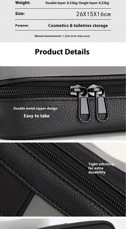 Large Capacity Women's Men Travel Toiletry Bag Makeup Cosmetics Storage Organizer Holer 2-layer Toiletry Washing Bag Waterproof by Passport Outfitters